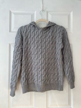 Walter Baker Gray Cable-Knit Sweater